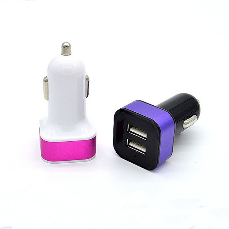 Square aluminum car charger 3.1A 